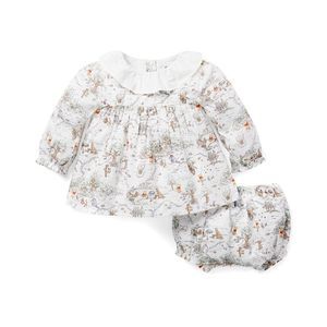 Janie and Jack White Floral Print Set